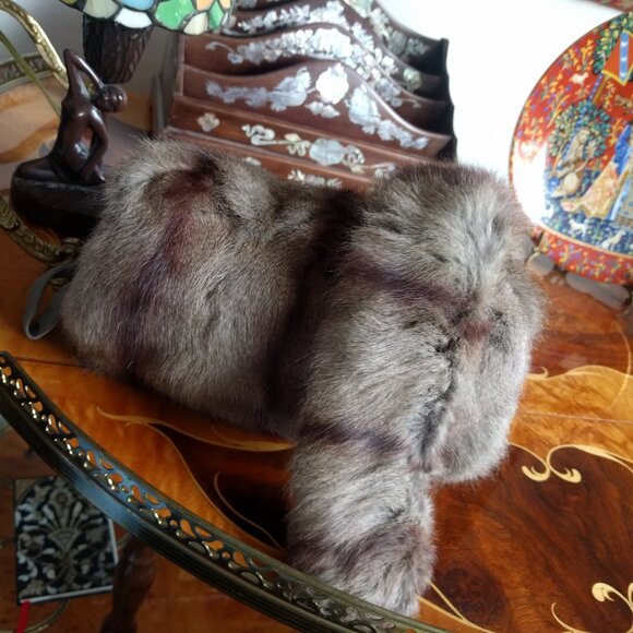 Gorgeous Vintage Fur Hand/Neck Collar & Muff Hand Warmer with Wrist Strap - Picture 2 of 6